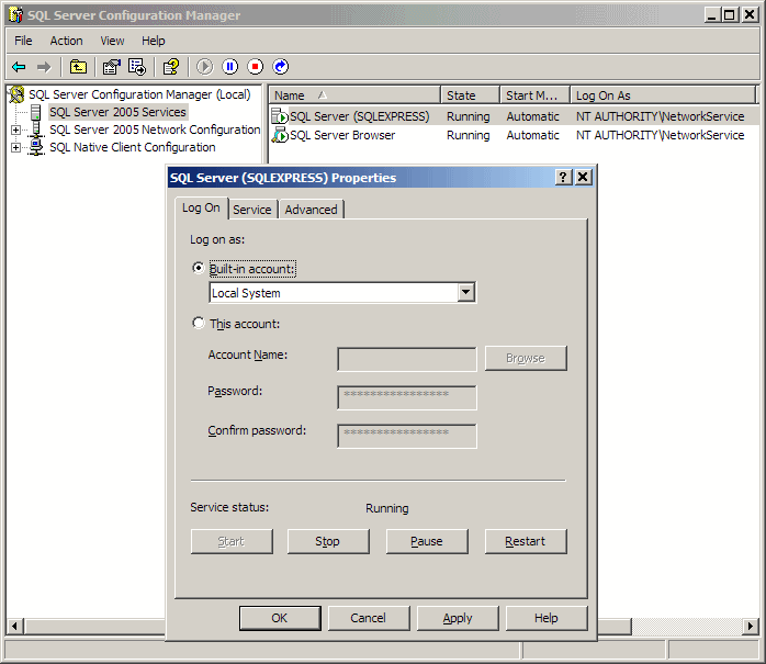 SQL Server 2005 Configuration